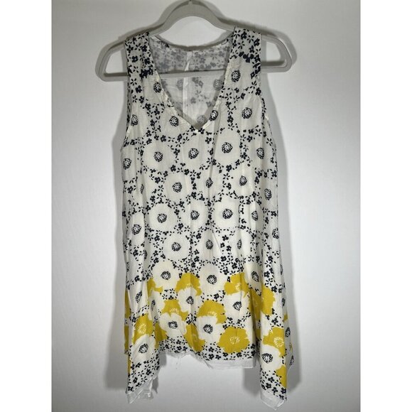 Michigan Wolverines handkerchief hem floral sleeveless swing mini dress L - Picture 1 of 10